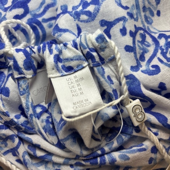 Caroline Constas NWT Blue and White Linen Dress Size Medium - Picture 7 of 8